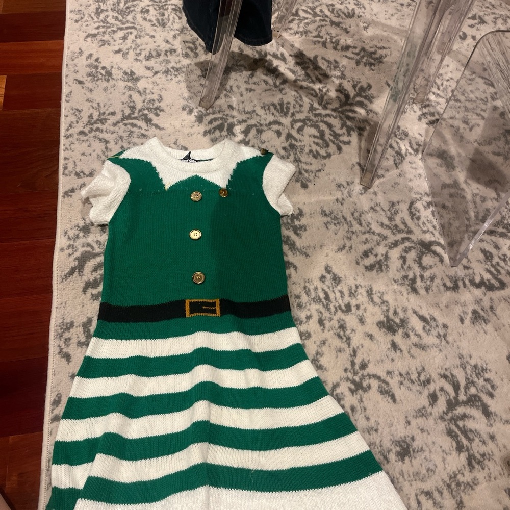 Planet Gold Green and White Kids Elf Costume